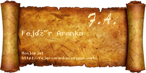 Fejér Aranka névjegykártya