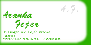 aranka fejer business card